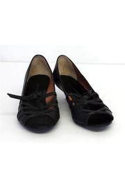 Current Boutique-Sigerson Morrison - Black Leather Strappy Kitten Heels Sz 6.5