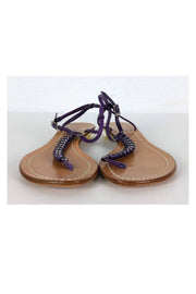 Current Boutique-Sigerson Morrison - Purple Leather Braided Sandals Sz 8