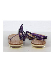 Current Boutique-Sigerson Morrison - Purple Leather Braided Sandals Sz 8