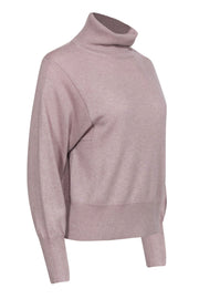 Current Boutique-Skull Cashmere - Light Mauve Cashmere Turtleneck Sweater w/ Back Skull Graphic Sz XS