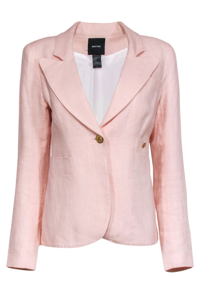 Current Boutique-Smythe - Blush Pink Linen Blazer w/ Gold-Toned Buttons Sz 8