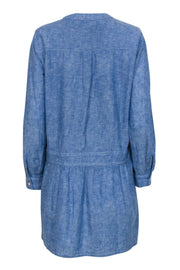 Current Boutique-Soft Joie - Chambray Half Button-Up Long Sleeve Shift Dress Sz M