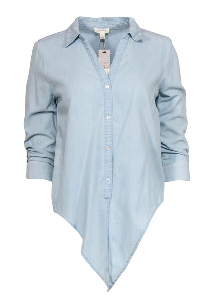 Current Boutique-Soft Joie - Light Chambray "Crysta" Button-Up w/ Knotted Hem Sz S