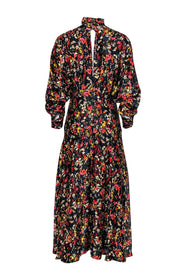 Current Boutique-Something Navy - Black & Multicolor Floral Print Mock Neck Maxi Dress Sz M