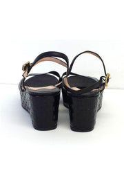 Current Boutique-Sonia Rykiel - Black Patent Leather Platform Wedges Sz 9.5