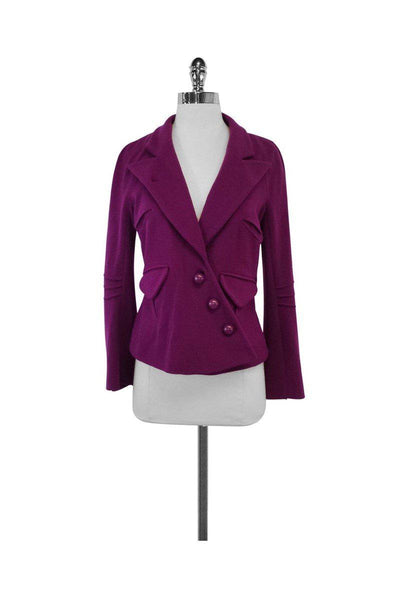 Current Boutique-Sonia Rykiel - Magenta Wool Knit Jacket Sz 8