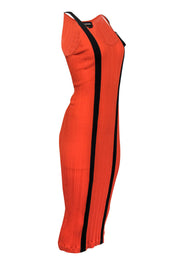 Current Boutique-Sonia Rykiel - Orange & Black Cotton Ribbed Dress Sz M
