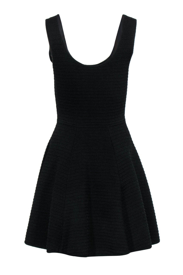 Current Boutique-Sonia by Sonia Rykiel - Black Ribbed A-Line Scoop Neck Dress Sz S