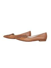 Current Boutique-Sophia Webster - Nude Pointed Toe Flats w/ Silver Studded Butterfly Sz 9