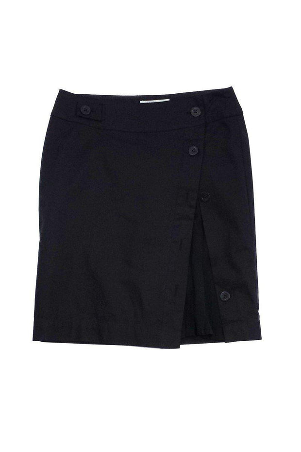 Current Boutique-Sportmax - Black Cotton Pleated Skirt Sz 4