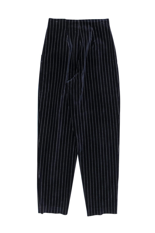 Current Boutique-Sportmax - Navy Pinstripe Velvet Trousers Sz 6