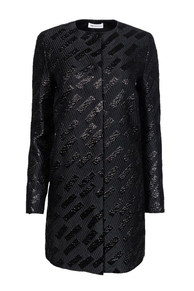 Current Boutique-St. Emile - Black Textured Longline Jacket Sz 4