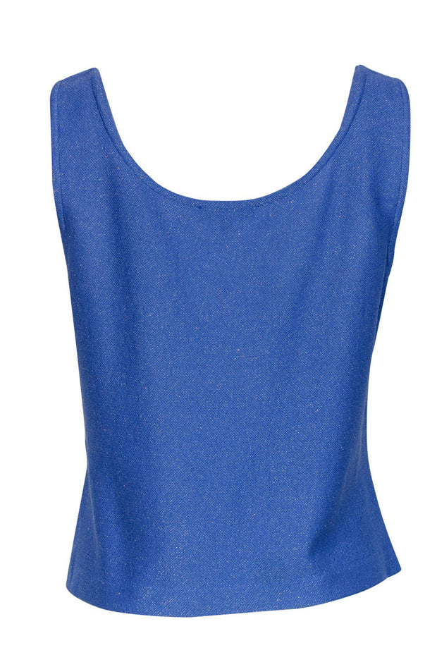 Current Boutique-St. John - Baby Blue Shimmer Knit Tank Top Sz 10