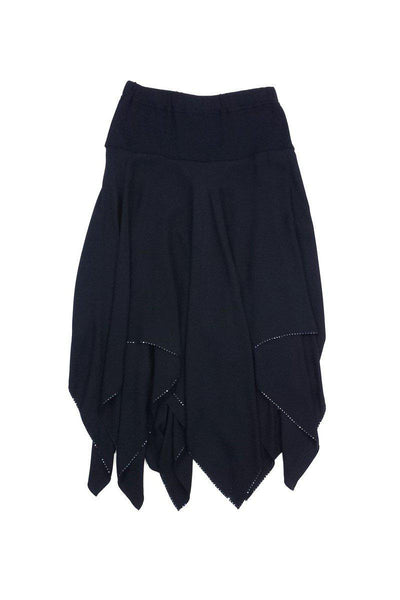 Current Boutique-St. John - Black Asymmetrical Sequin Hem Skirt Sz 6