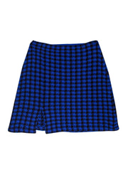 Current Boutique-St. John - Black & Blue Checkered Pattern Skirt Sz 4