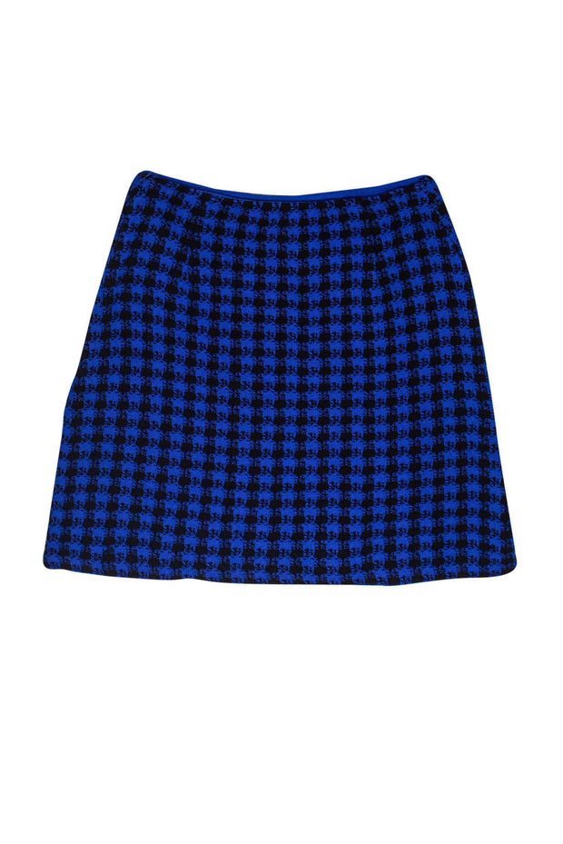 Current Boutique-St. John - Black & Blue Checkered Pattern Skirt Sz 4