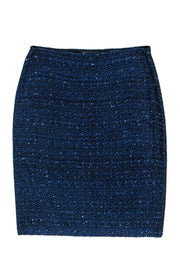 Current Boutique-St. John - Black & Blue Marbled Tweed Pencil Skirt Sz 8