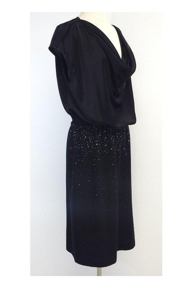 Current Boutique-St. John - Black Cap Sleeve Embellished Dress Sz 12