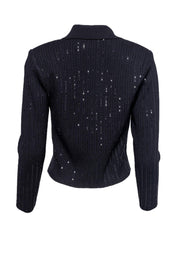 Current Boutique-St. John - Black Cropped Knit Top w/ Sparkles Sz 2