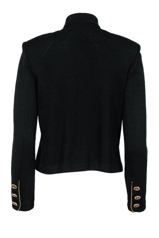 Current Boutique-St. John - Black Knit Blazer w/ Gold Trim Sz 6