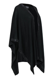 Current Boutique-St. John - Black Knit Open Poncho w/ Jeweled Trim OS