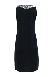 Current Boutique-St. John - Black Knit Shift Dress w/ White Beading Sz 4