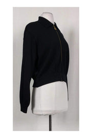 Current Boutique-St. John - Black Knit Zip Jacket Sz P