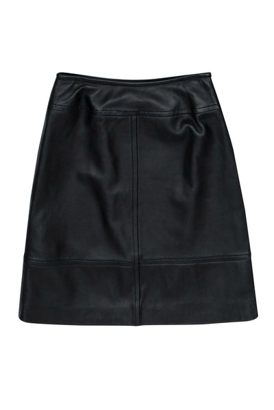 Current Boutique-St. John - Black Leather Pencil Skirt Sz 2