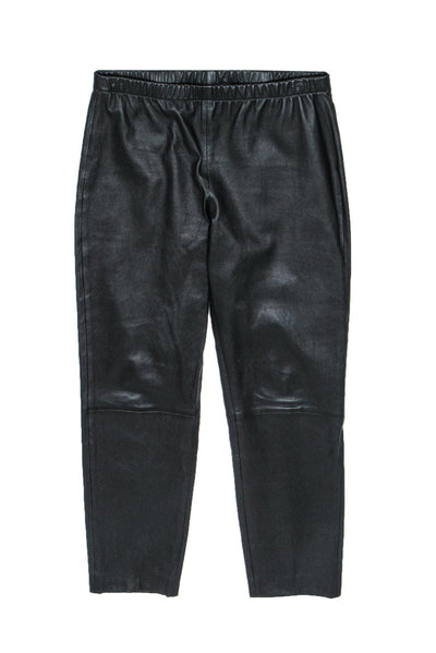 Current Boutique-St. John - Black Leather Tapered Pants Sz 6