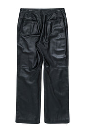 Current Boutique-St. John - Black Leather Wide Leg Pants Sz 16