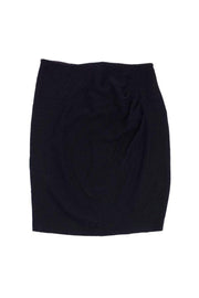 Current Boutique-St. John - Black Ruched Knit Skirt Sz 12