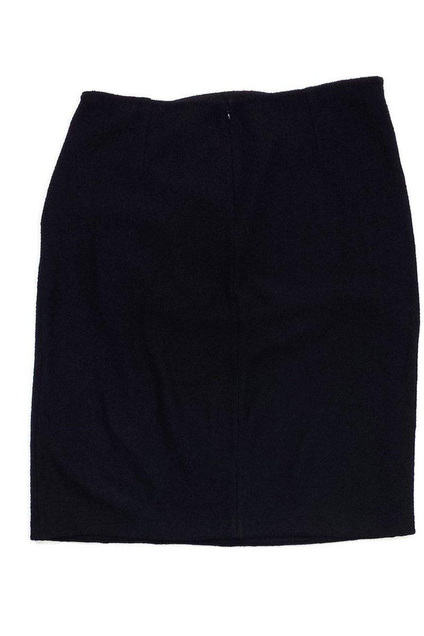 Current Boutique-St. John - Black Ruched Knit Skirt Sz 12