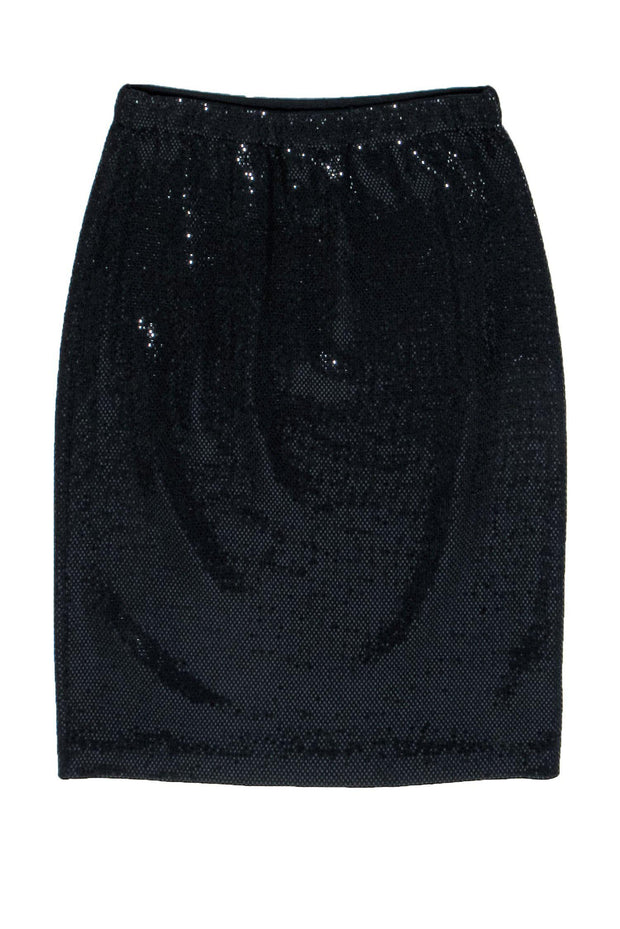 Current Boutique-St. John - Black Sequin Midi Skirt Sz 4