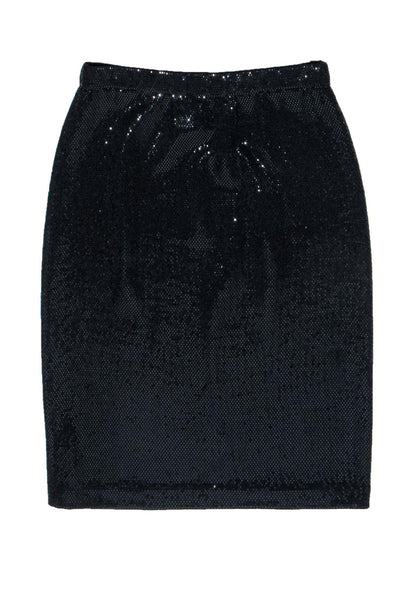 Current Boutique-St. John - Black Sequin Midi Skirt Sz 4