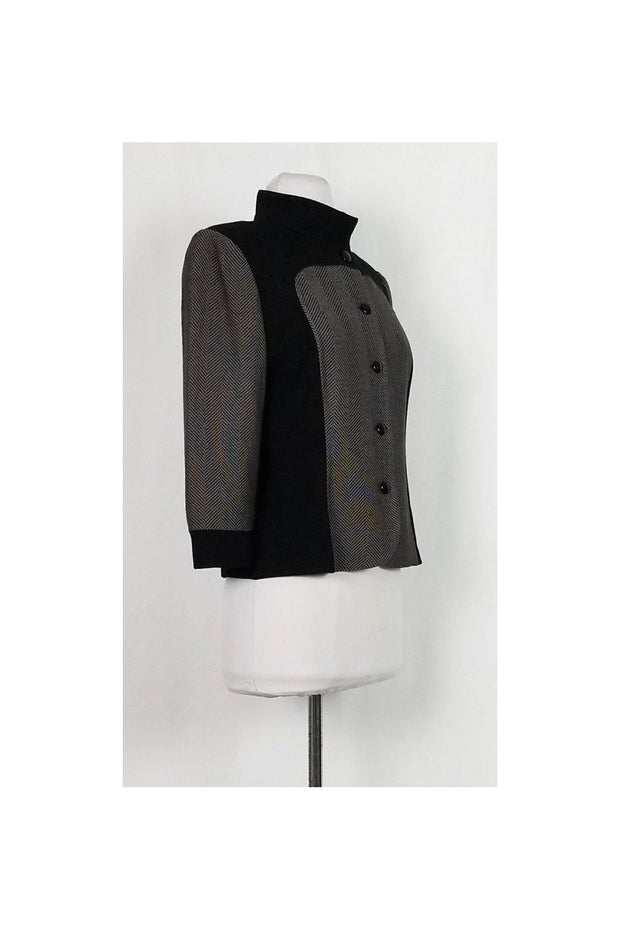 Current Boutique-St. John - Black & Taupe Print Jacket Sz 6