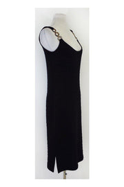Current Boutique-St. John - Black Textured Wool Sleeveless Dress Sz 8