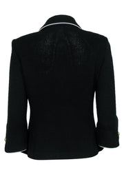 Current Boutique-St. John - Black & White Knit Blazer w/ Pearl Buttons Sz 6