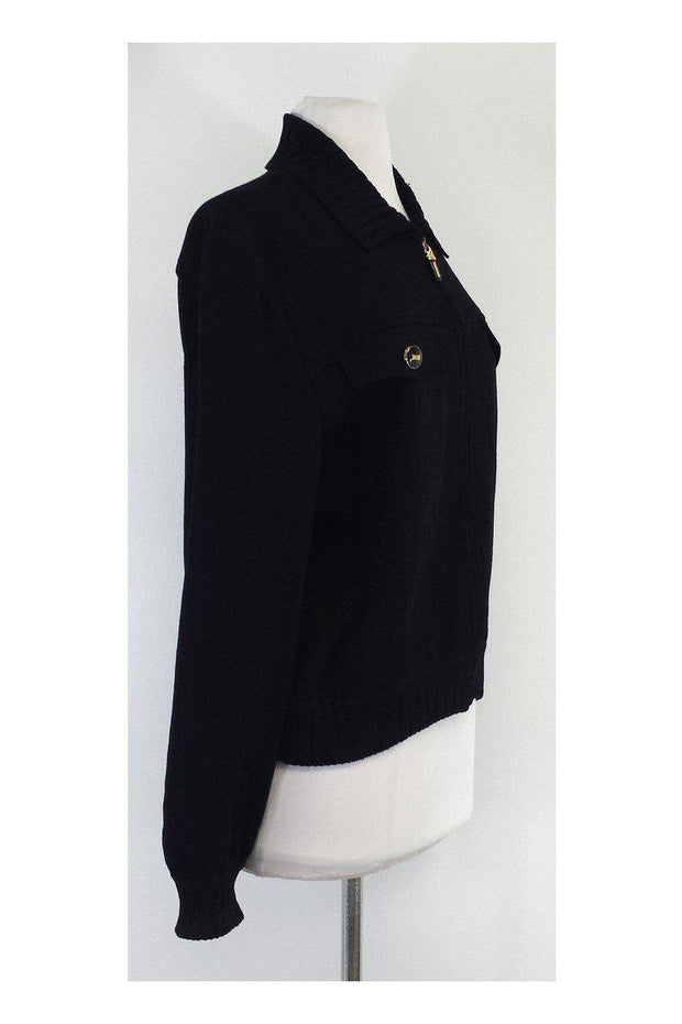 Current Boutique-St. John - Black Wool Zip Jacket Sz M