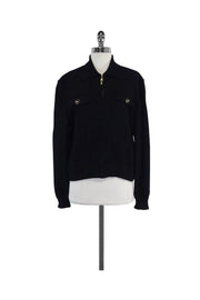 Current Boutique-St. John - Black Wool Zip Jacket Sz M