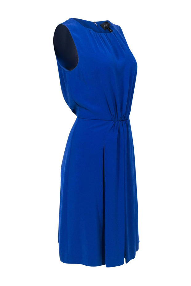 Current Boutique-St. John - Blue Gathered-Waist Column Dress Sz 6