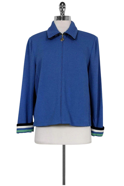 Current Boutique-St. John - Blue Knit Jacket Sz M