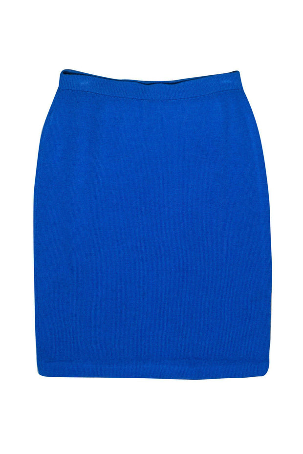 Current Boutique-St. John - Blue Knit Pencil Skirt Sz 10