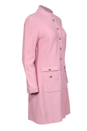 Current Boutique-St. John - Blush Pink Longline Cardigan w/ Decorative Buttons Sz 12