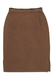Current Boutique-St. John - Brown Knit Pencil Skirt Sz 4