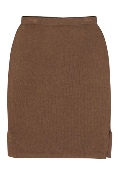 Current Boutique-St. John - Brown Knit Pencil Skirt Sz 4