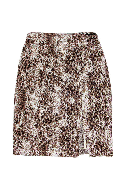 Current Boutique-St. John - Brown Marbled Knit Pencil Skirt Sz 6