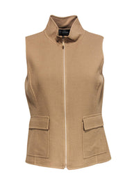 Current Boutique-St. John - Camel Wool Zip Up Vest Sz 4