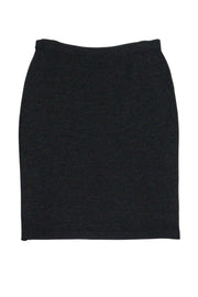 Current Boutique-St. John - Charcoal Grey Knit Pencil Skirt Sz 12