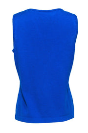 Current Boutique-St. John - Cobalt Blue "Jaya" Scoop Neck Knit Tank Sz M