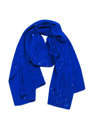 Current Boutique-St. John - Cobalt Blue Sequined Silk Scarf